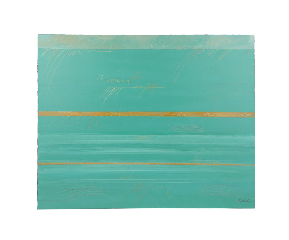 Nick Wallis, Blue and Gold Abstract, 20th C., O/C (1 of 6)