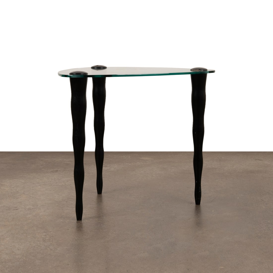 Postmodern Triangular Glass Top End Table - 2