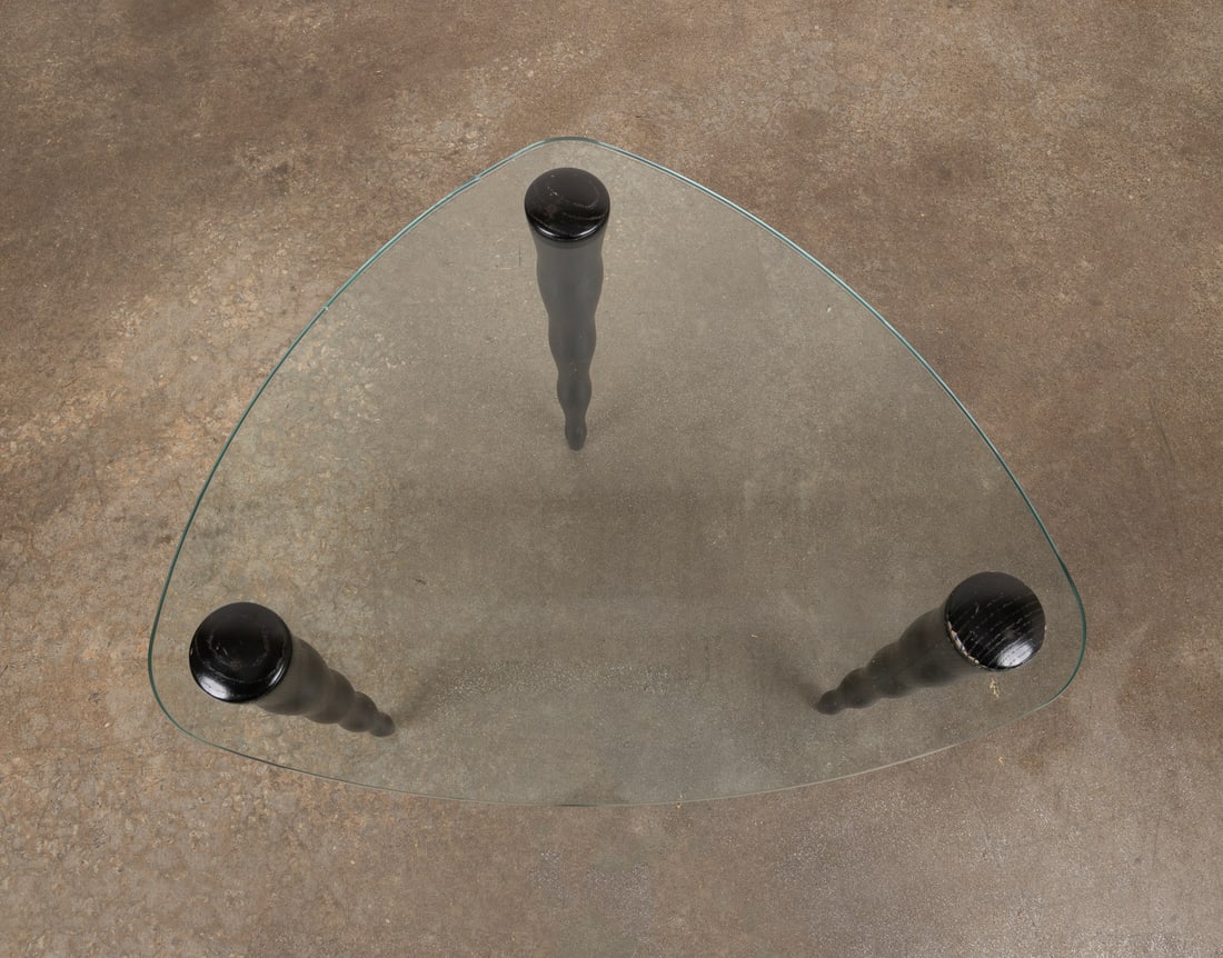 Postmodern Triangular Glass Top End Table - 6