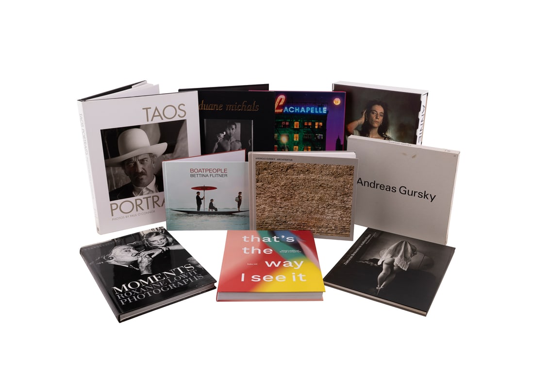 10 Assorted Photography Books, Incl. Signed: 10 Assorted Photography Books, Incl. Signed Hard and soft cover, including a Graydon Carter and Hans Ulrich Obrist, "Annie Leibovitz", an inscribed and signed Duane Michaels, "Eros & Thanatos", and an