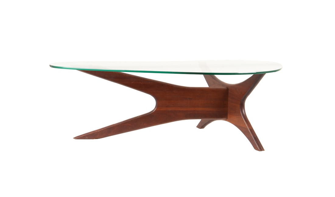 Pearsall for Craft Assoc. "1465-T" Glass Top Coffee Table (1 of 1)