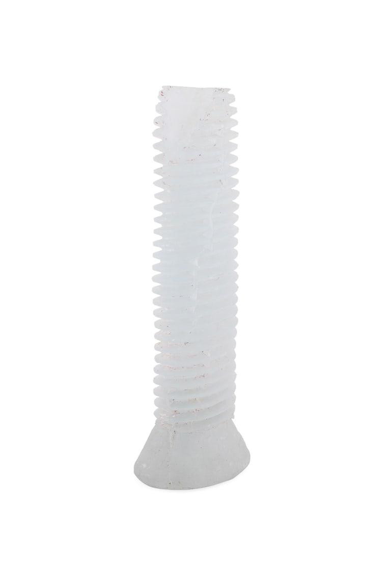 Rick Beck, "Self-Tapping Screw", 1993, Cast Glass: Rick Beck American, born 1960 "Self-Tapping Screw" - 1993 Colorless cast glass Signed "Beck" and dated to underside. Note: This Lot is accompanied by a receipt with the artist, title, date, medium, an