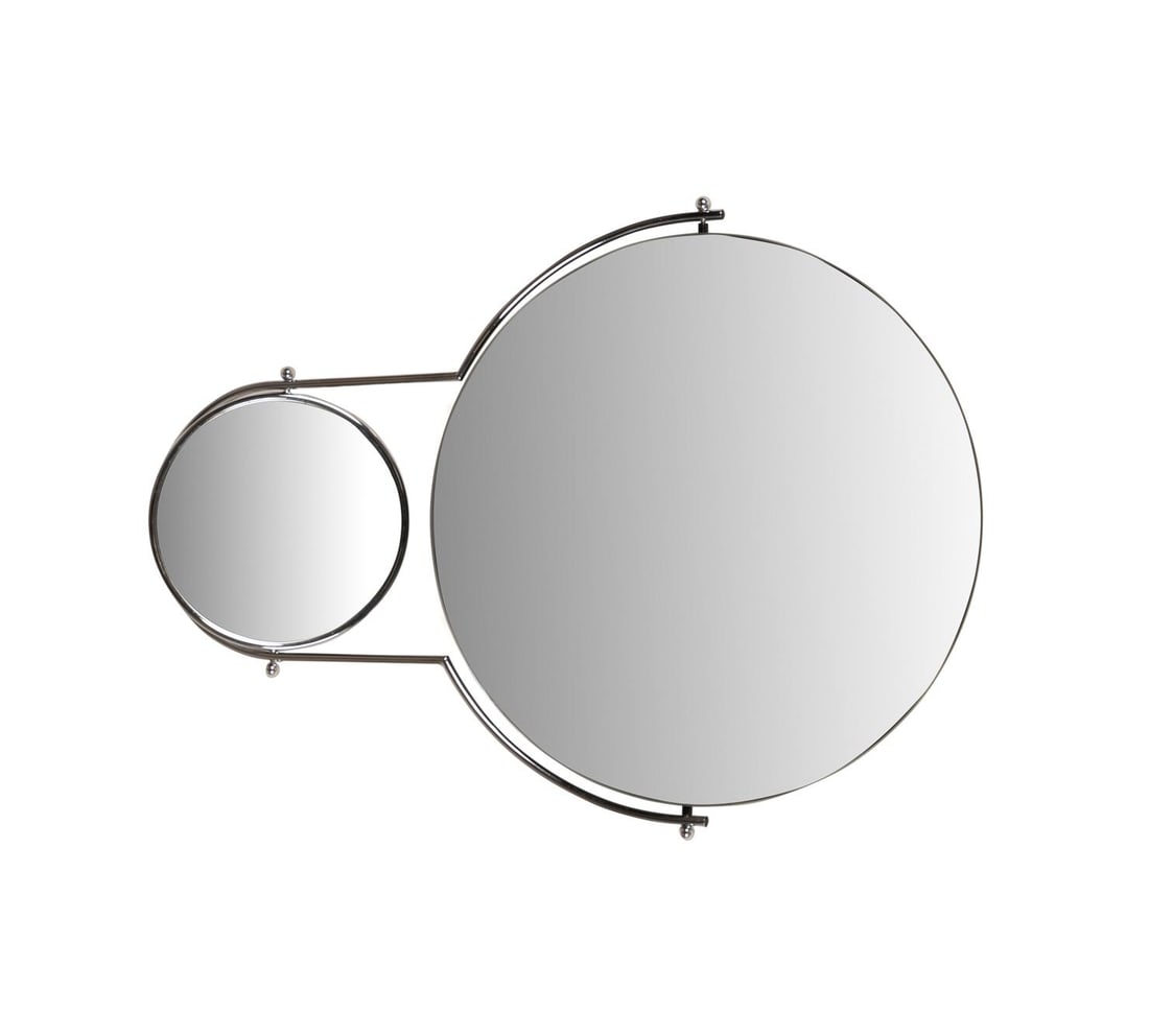 Kinsman for Bieffeplast "Orbit" Mirror, C. 1981: Rodney Kinsman for Bieffeplast "Orbit" Mirror Rodney Kinsman (English, born 1943) for Bieffeplast (Italian, founded 1958), designed 1981. "Orbit" wall mounted double mirror, featuring a rotating arm a