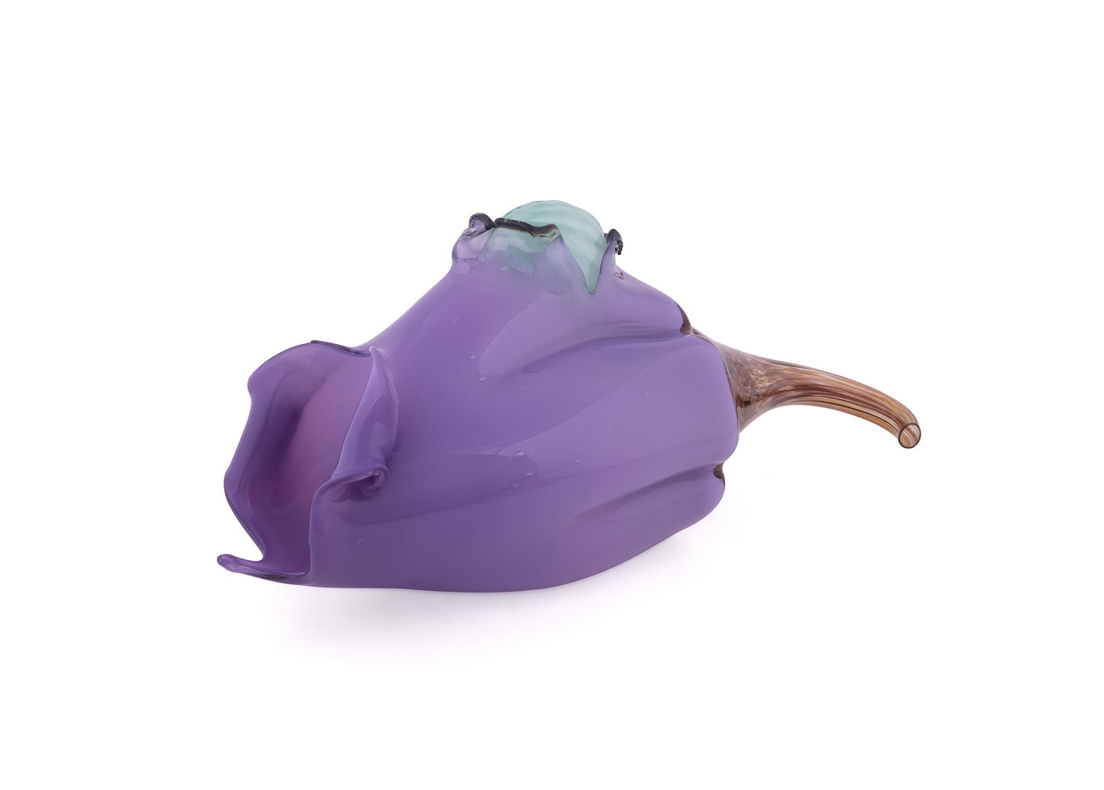John Leighton, Purple Pod, 1995, Blown glass: John Leighton American, 1948-2018 Untitled (Purple Pod) from the Czech Harvest Series - 1995 Blown glass Signed and numbered HO-II-01 to top. Overall: 10 1/2 x 24 1/2 x 9 1/4 in. (26.7 x 62.2 x 23.5 c