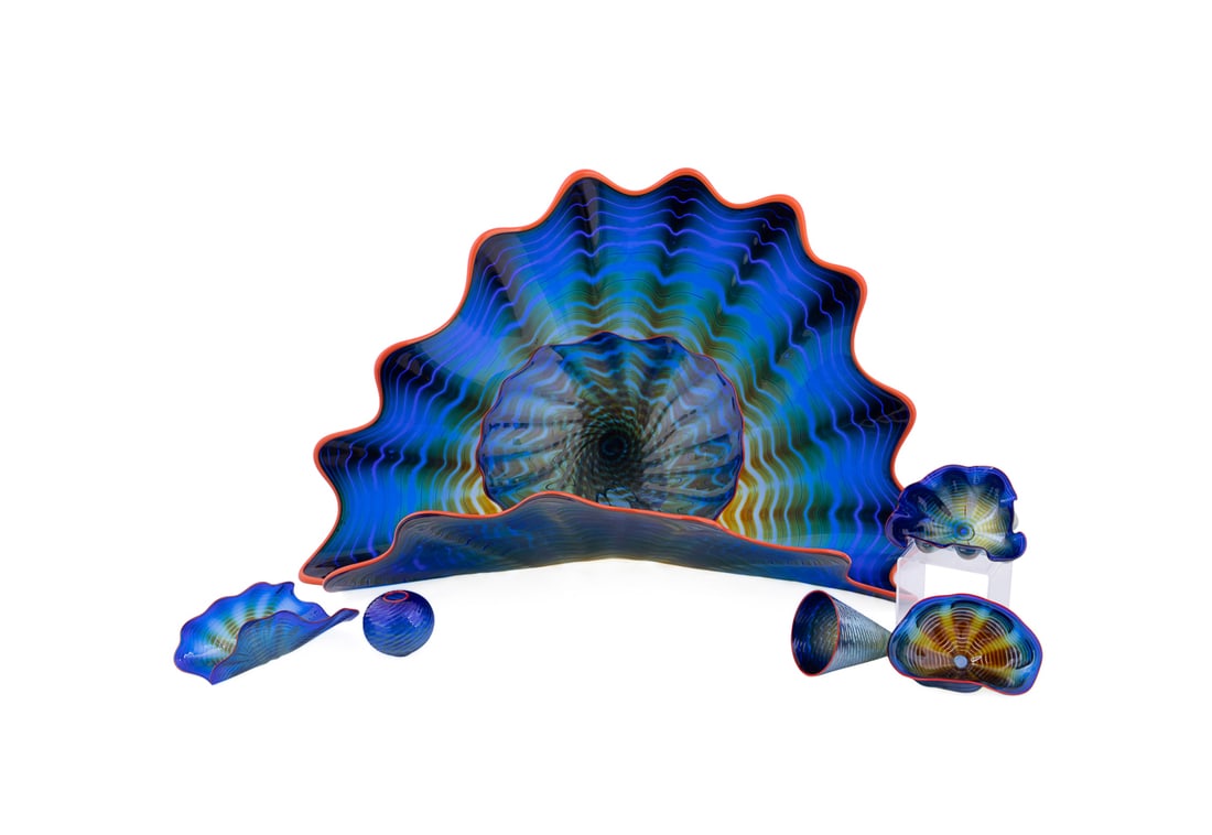 Dale Chihuly, "Cobalt & Oxblood Persian Set" 1992 (1 of 20)