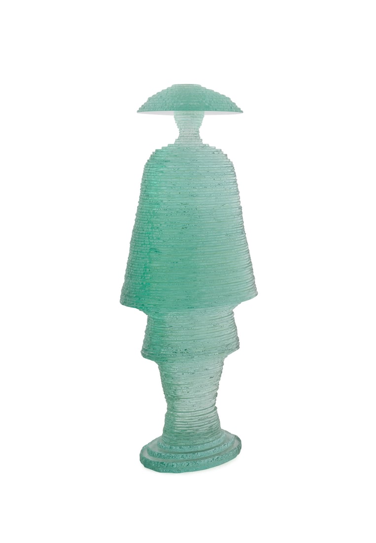 Satoshi Nishizaki, "Priest", ca. 2004, Glass: Satoshi Nishizaki Japanese, born 1962 "Priest" - circa 2004 Laminated and carved glass Apparently unsigned. Note: This Lot is accompanied by the original receipt from Weiss Pollack Galleries, New York