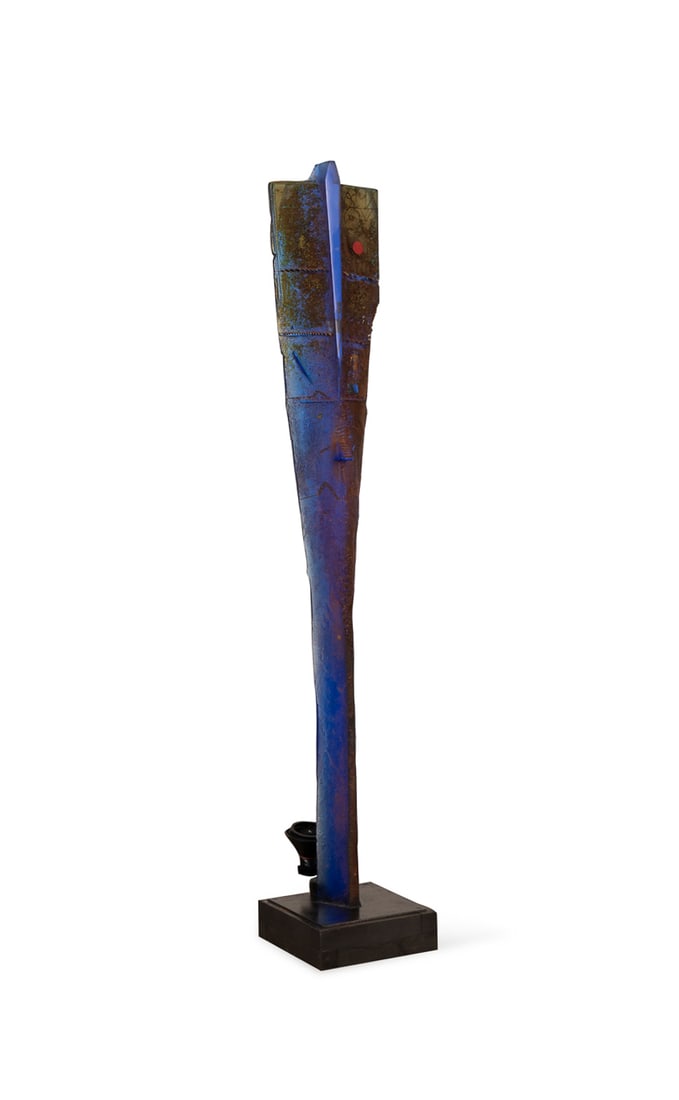 Bertil Vallien, Watcher II - 1991, Sand-cast glass and mixed media: Bertil Vallien Swedish, born 1938 Watcher II - 1991 Sand-cast glass and mixed media Acid etched "B. Vallien" / Kosta Boda Unique-91 / 8021-511" to upper right corner. Note: Accompanied by a receipt ($