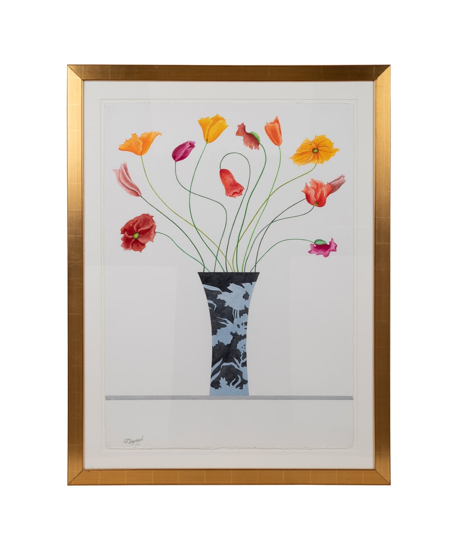 Ed Baynard, "Poppies in Vase", 2001, W/C (1 of 7)