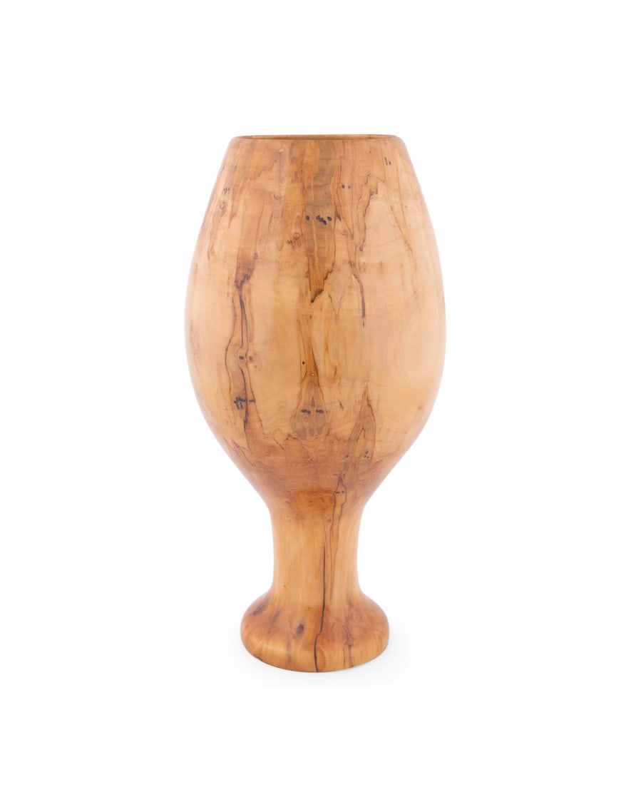 Philip Moulthrop, Turned Silver Maple Chalice: Philip Moulthrop American, born 1947 Turned Wood Chalice Silver Maple Signed, wood species, and numbered 132001 to underside. 17 1/2 x 8 5/8 x 8 5/8 in. (44.5 x 21.9 x 21.9 cm.) Provenance: Private C