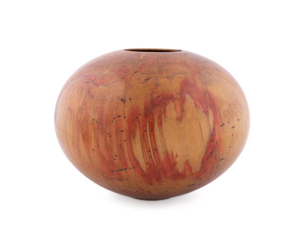 Philip Moulthrop, Lg. Turned Ash Leaf Maple Bowl: Philip Moulthrop American, born 1947 Large Turned Wood Bowl Ash Leaf Maple Signed, wood species, and numbered 121050 to underside. 10 3/8 x 13 1/2 x 13 1/2 in. (26.4 x 34.3 x 34.3 cm.) Provenance: Pr