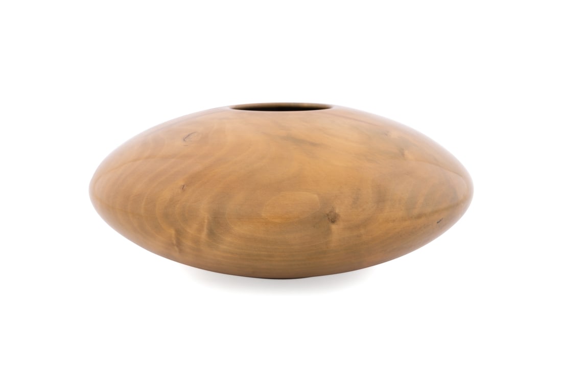 Matt Moulthrop, Turned Holly Wood Bowl: Matt Moulthrop American, born 1977 Turned Bowl Holly Wood Signed, wood species, and numbered "019-101" to the underside. 6 x 14 x 14 in. (15.2 x 35.6 x 35.6 cm.) Provenance: Private Collection, Atlan