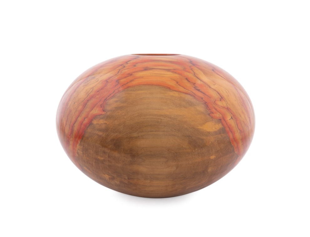 Philip Moulthrop, Lg Turned Ash Leaf Maple Bowl: Philip Moulthrop American, born 1947 Turned Bowl Ash Leaf Maple Signed, wood species, and numbered "022090" to the underside. 10 3/4 x 15 1/2 x 15 1/2 in. (27.3 x 39.4 x 39.4 cm.) Provenance: Private