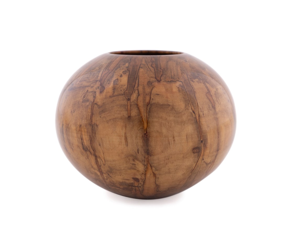 Philip Moulthrop, Turned Red "Leopard" Maple Bowl: Philip Moulthrop American, born 1947 Turned Bowl Red "Leopard" Maple Signed, wood species, and numbered "132001" to the underside. 6 1/2 x 8 5/8 x 8 5/8 in. (16.5 x 21.9 x 21.9 cm.) Provenance: Priva
