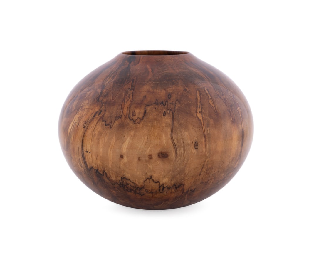 Philip Moulthrop, Turned Spalted Maple Bowl: Philip Moulthrop American, born 1947 Turned Bowl Spalted Maple Signed, wood species, and numbered "104060" to the underside. 7 3/4 x 10 1/2 x 10 1/2 in. (19.7 x 26.7 x 26.7 cm.) Provenance: Private C
