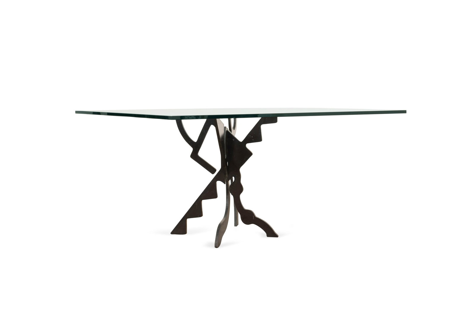 Pucci De Rossi, "Tristan and Isolde" Table: Pucci De Rossi, "Tristan and Isolde" Glass Top Table Pucci De Rossi (Italian, 1947-2013) with H. Dolin Stuart (American, founded 1962) and Galerie Neotu (French, operational 1984-2001), 1987. Featurin