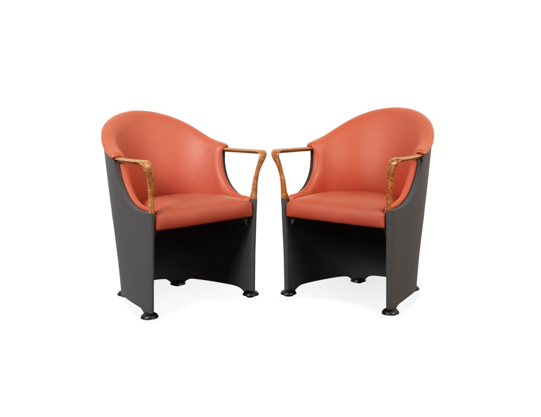Pair, Origlia "Tronetto" 2-Tone Dining Armchairs (1 of 8)