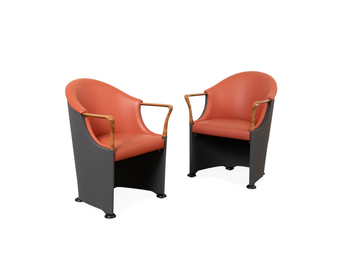 Pair, Origlia "Tronetto" 2-Tone Dining Armchairs (1 of 8)