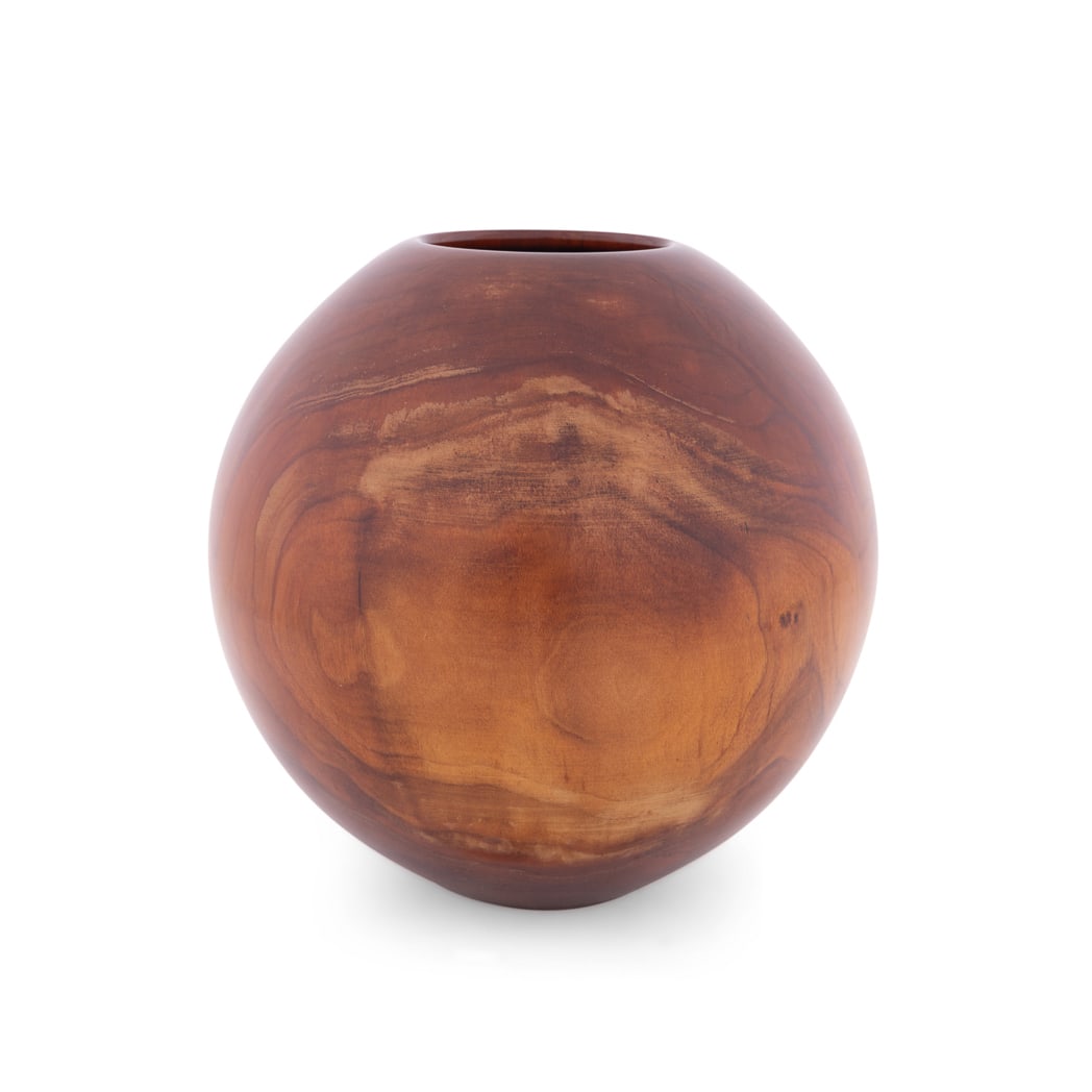 Matt Moulthrop, Turned Wild Cherry Bowl: Matt Moulthrop American,, born, 1977 Turned Bowl Wild Cherry Signed, wood species, and numbered "707-001" to the underside. 9 1/4 x 9 1/2 x 9 1/2 in. (23.5 x 24.1 x 24.1 cm.) Provenance: Private Coll