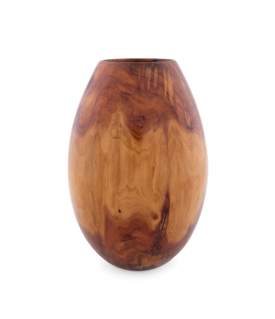 Philip Moulthrop, Turned Red Cedar Vase: Philip Moulthrop American, born 1947 Turned Vase Red Cedar Signed, wood species, and numbered "504020" to the underside. 12 3/4 x 8 3/4 x 8 3/4 in. (32.4 x 22.2 x 22.2 cm.) Provenance: Private Collec