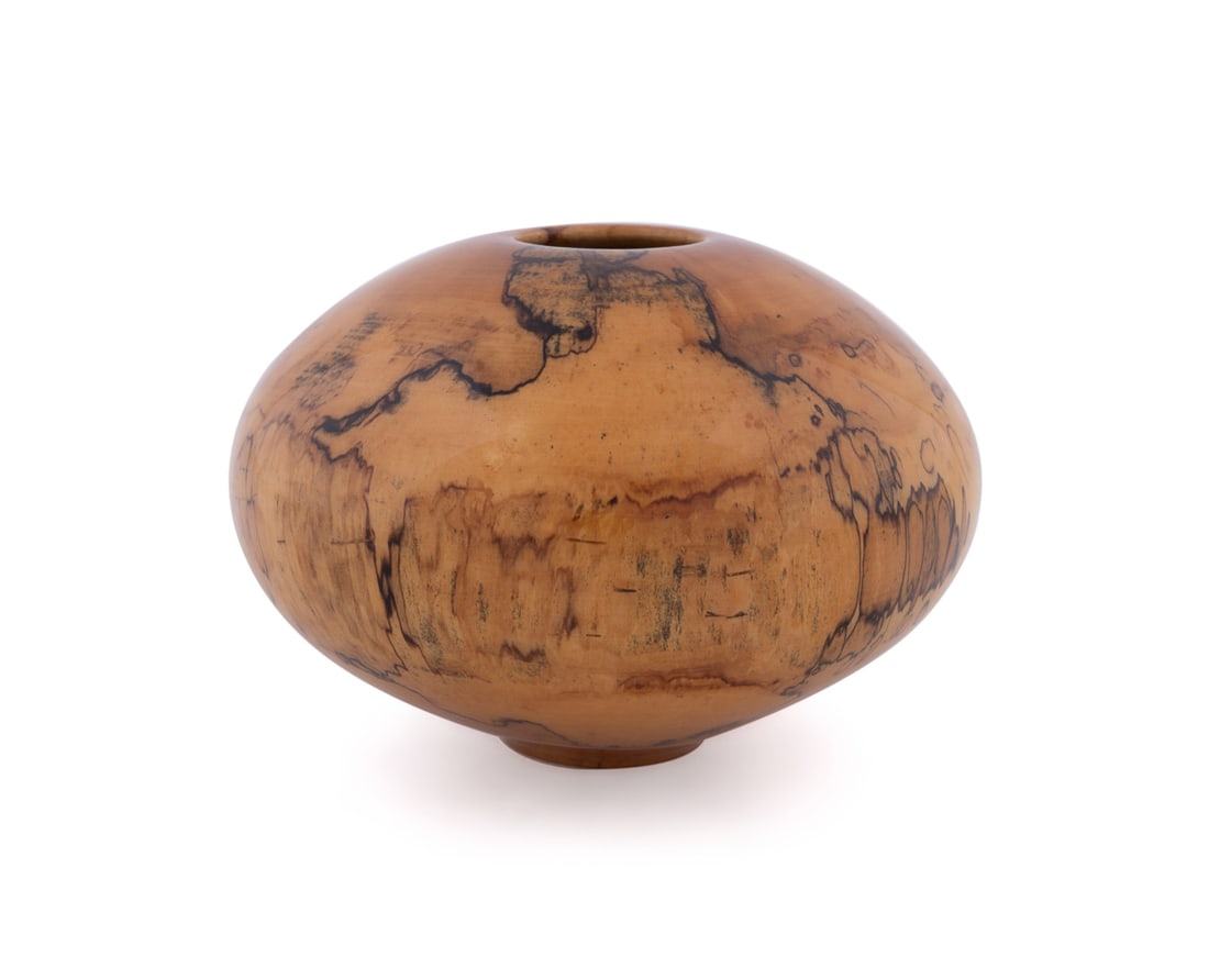 Philip Moulthrop, Spalted Silver Maple Bowl: Philip Moulthrop American, born 1947 Turned Wood Bowl Spalted Silver Maple Signed, wood species, and numbered 504020 to underside. 4 3/4 x 7 x 7 in. (12.1 x 17.8 x 17.8 cm.) Provenance: Private Colle