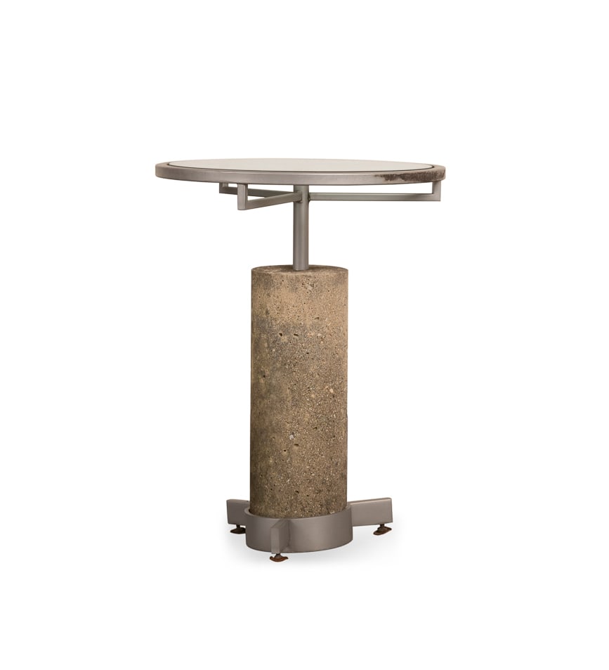 M. Heltzer Glass Top & Concrete Side Table (1 of 5)