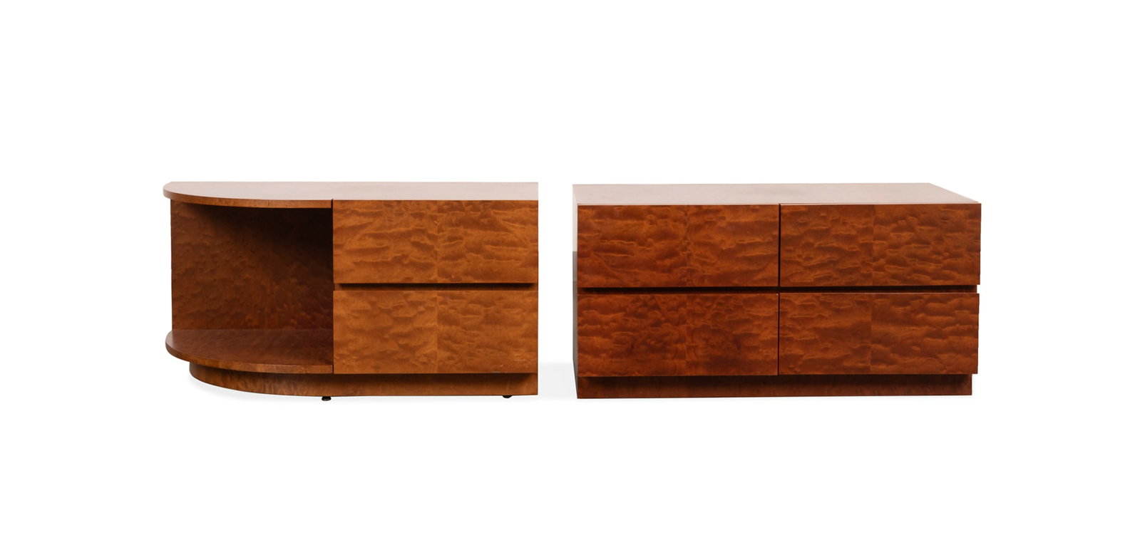 Coordinating Burlwood Veneer Nightstands Cabinets (1 of 4)