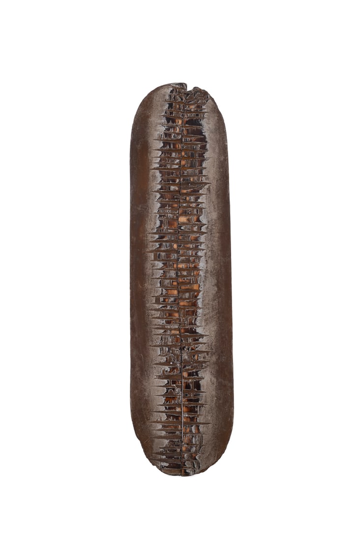 George Peterson, Skateboard, LINGO series, 2009: George Peterson American, 20th/21st century Skateboard from LINGO series - 2009 Recycled skateboard and mixed media Initialed "G.P.P." to verso. 31 1/4 x 8 x 2 in. (79.4 x 20.3 x 5.1 cm.) Provenance:
