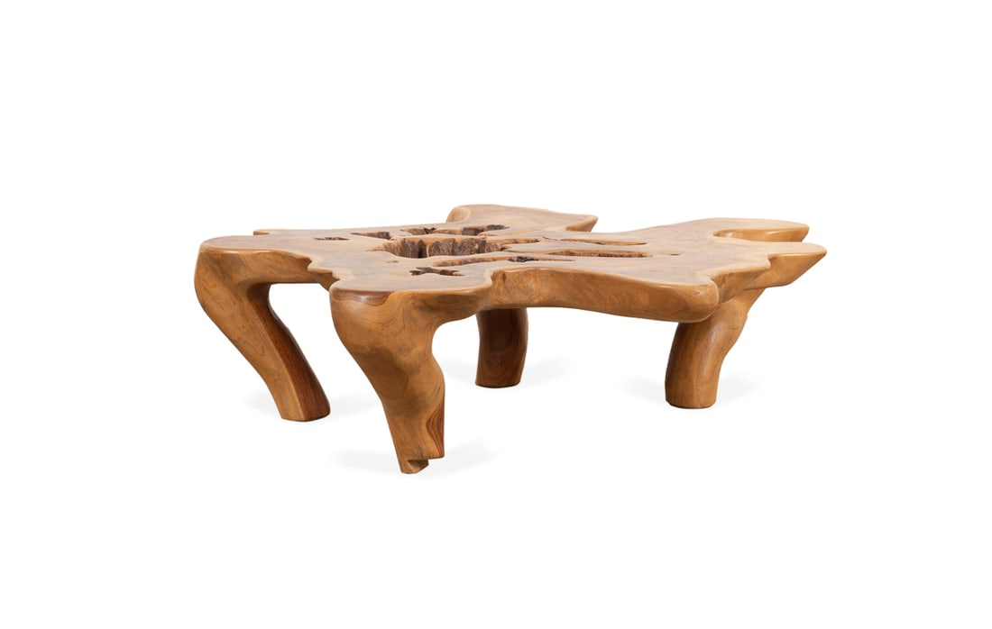 Carved Wood Natural Root Coffee Table, 20th C. (1 of 6)