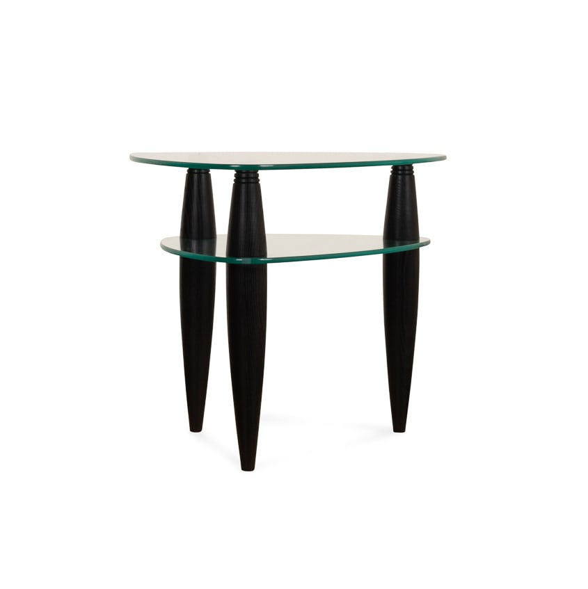 Bill Becker Triangular Glass 2 Tier Side Table (1 of 6)
