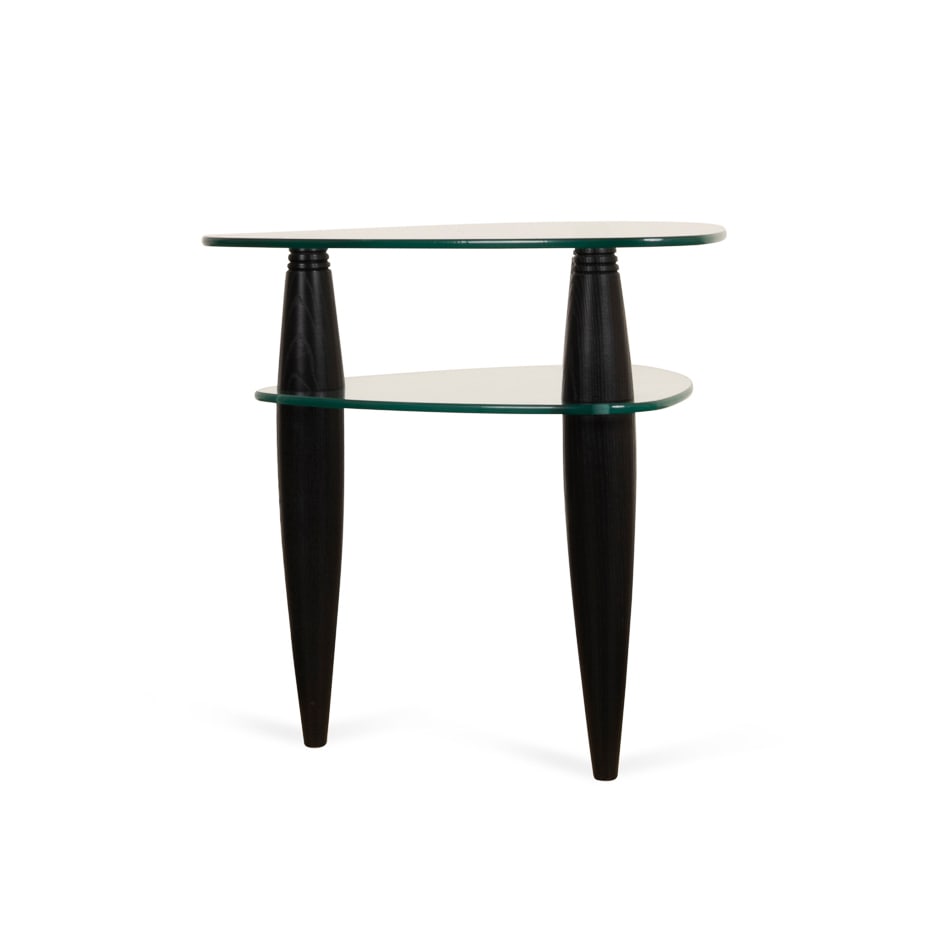Bill Becker Triangular Glass 2 Tier Side Table - 3