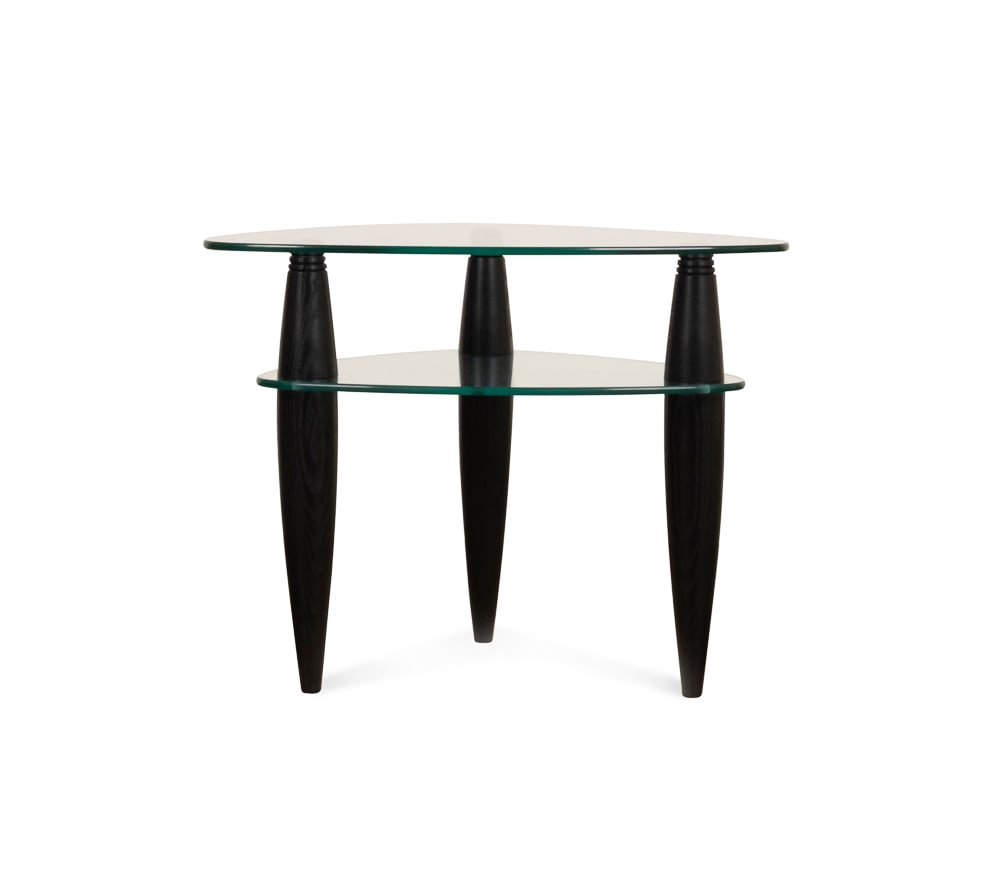 Bill Becker Triangular Glass 2 Tier Side Table - 4