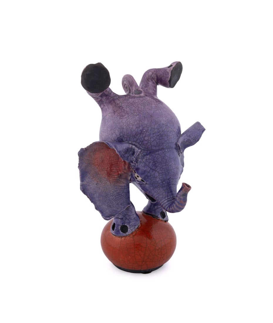 Peter Alsen, Balancing Elephant, 21st C., Ceramic (1 of 8)