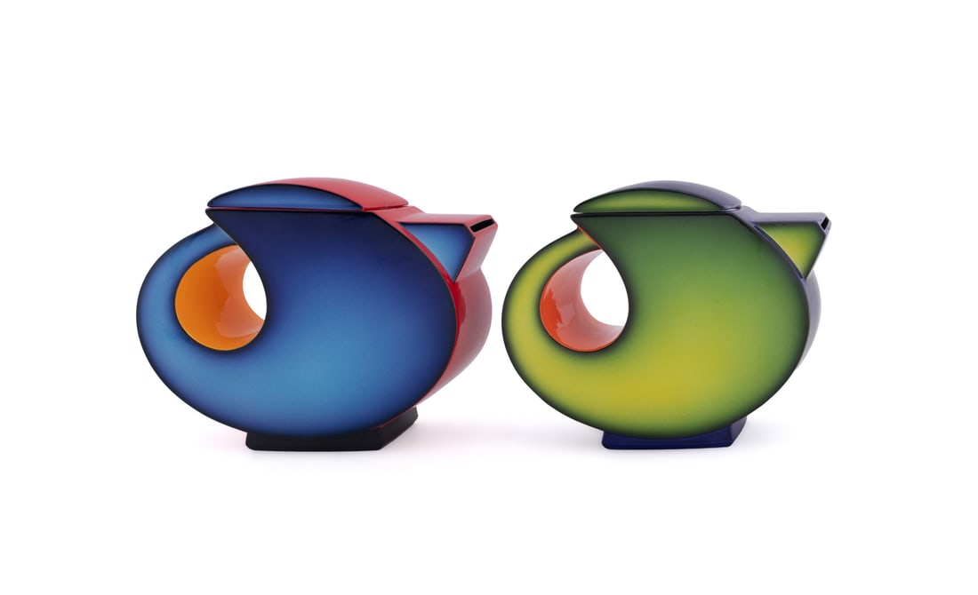 Fred Stodder, Two "Tea Bird" Glazed Teapots - 5