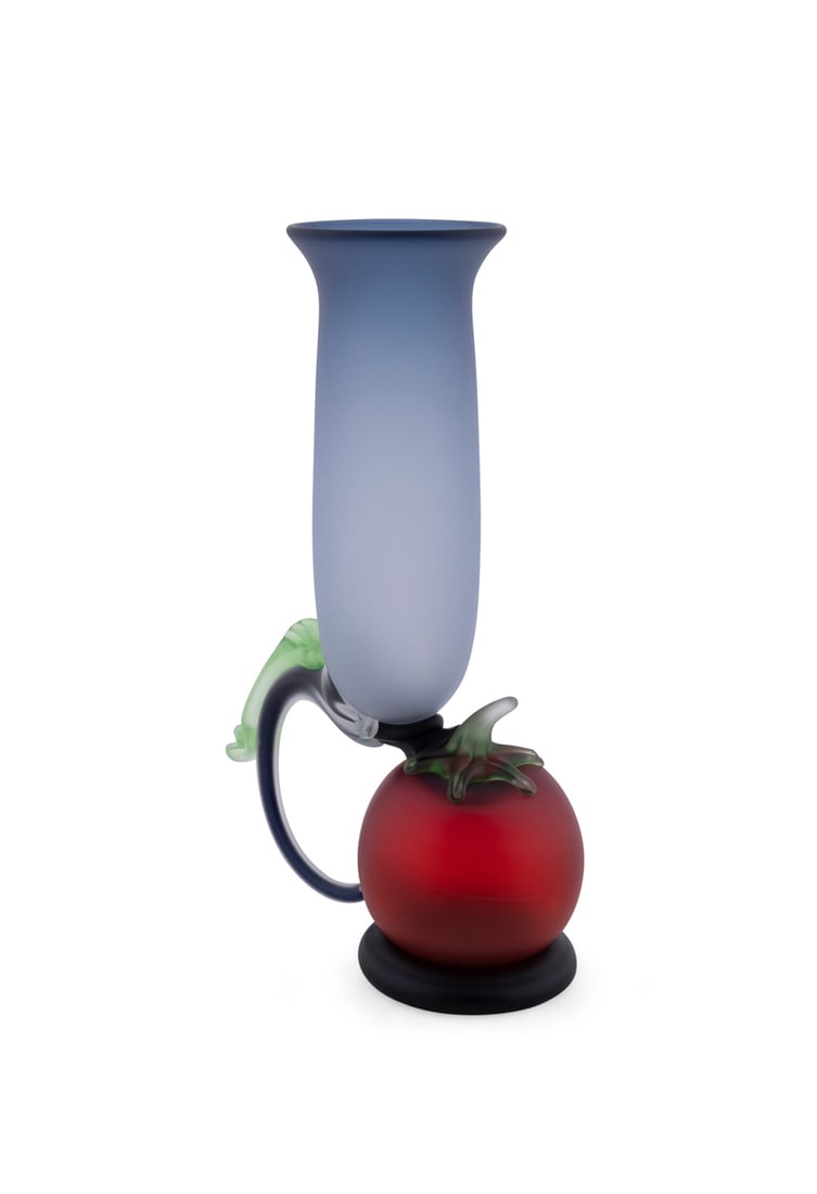 Robert Levin, Tomato Goblet (Blue), 1987, Glass (1 of 7)