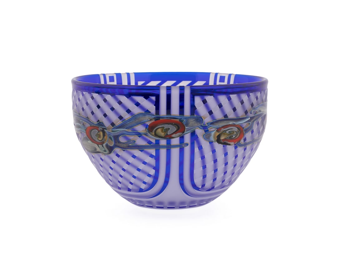John Byron, Blown Cameo Murrine Glass Bowl, 1998 (1 of 8)