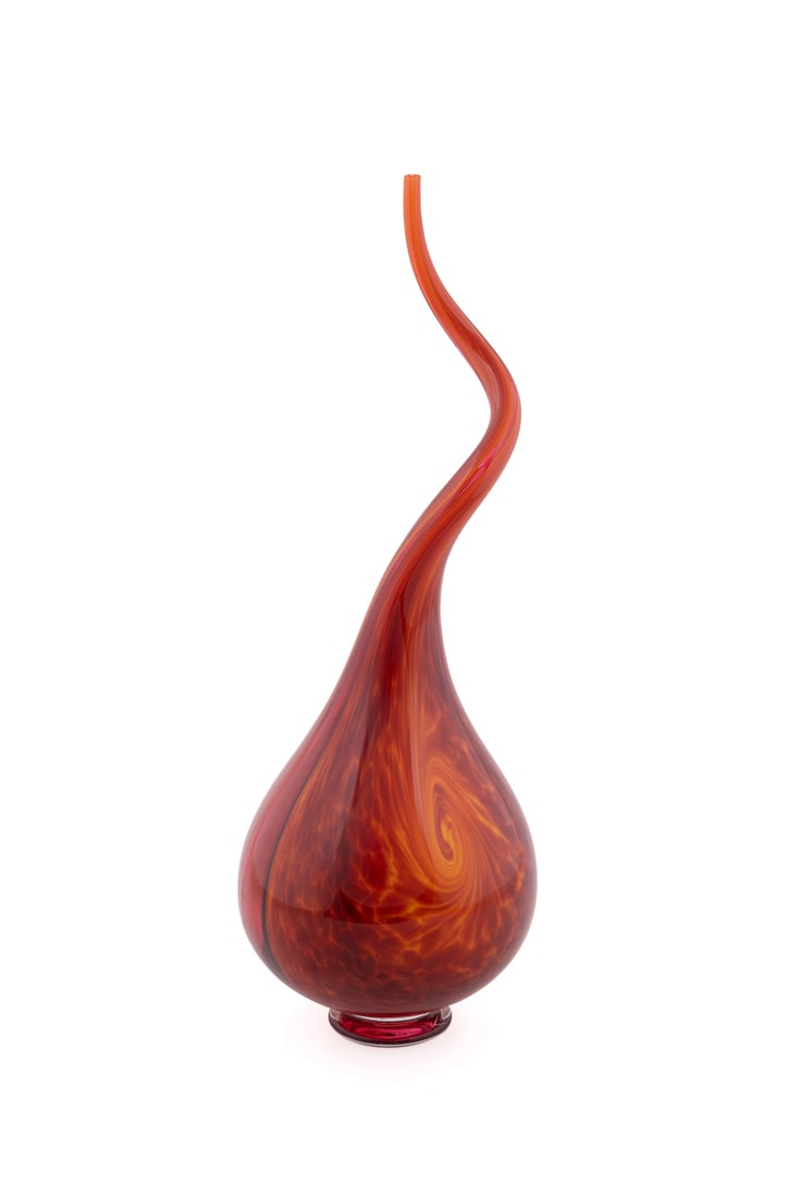 Victor Chiarizia, Orange Twisted Art Glass Vessel (1 of 8)