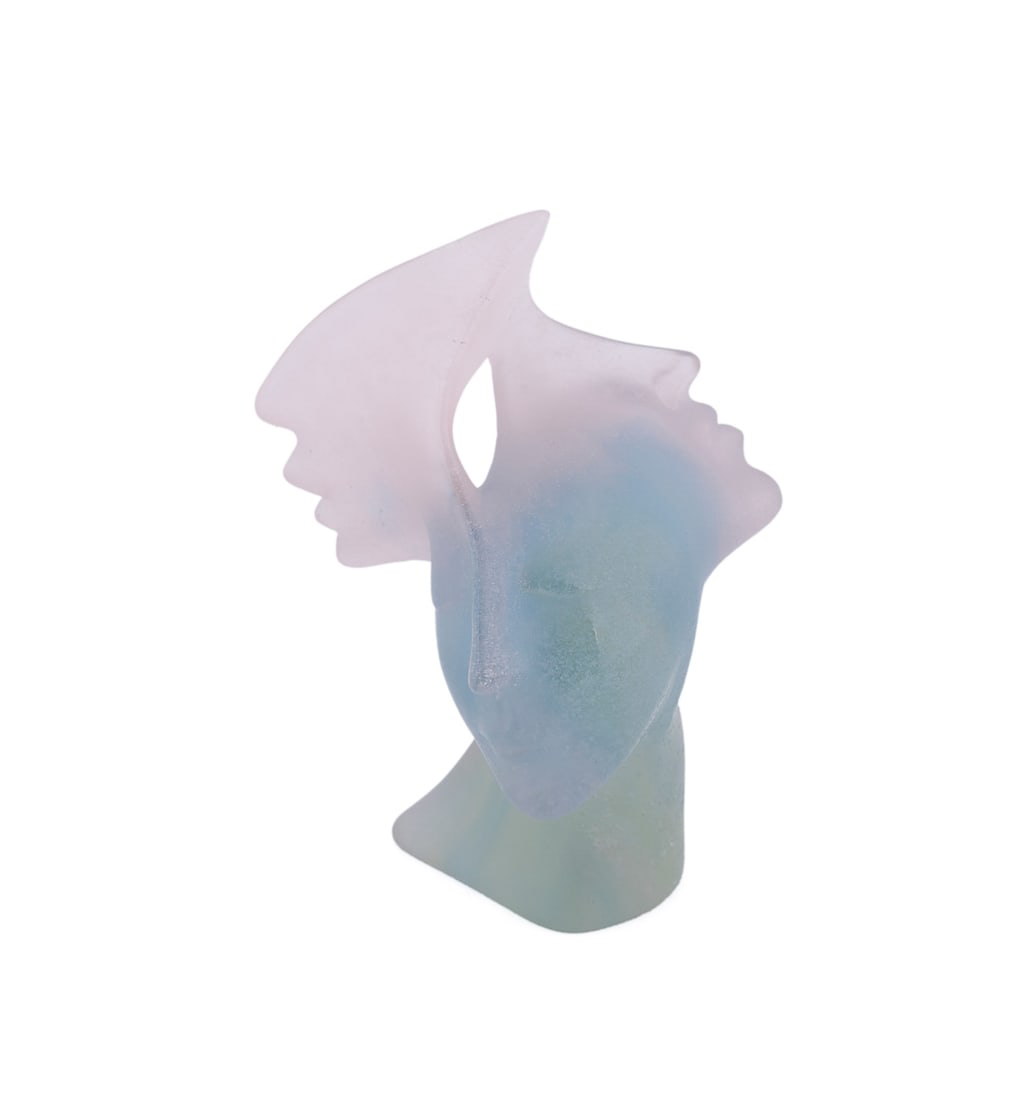 Daum, "The Woman with Three Faces", 2004: "The Woman with Three Faces" - 2004 Tamara Kvesitadze (Georgia, born 1968) for Daum (French, founded 1878). Pate de verre sculpture, signed "Tamara", marked "Daum France", and numbered 229/500 to unde