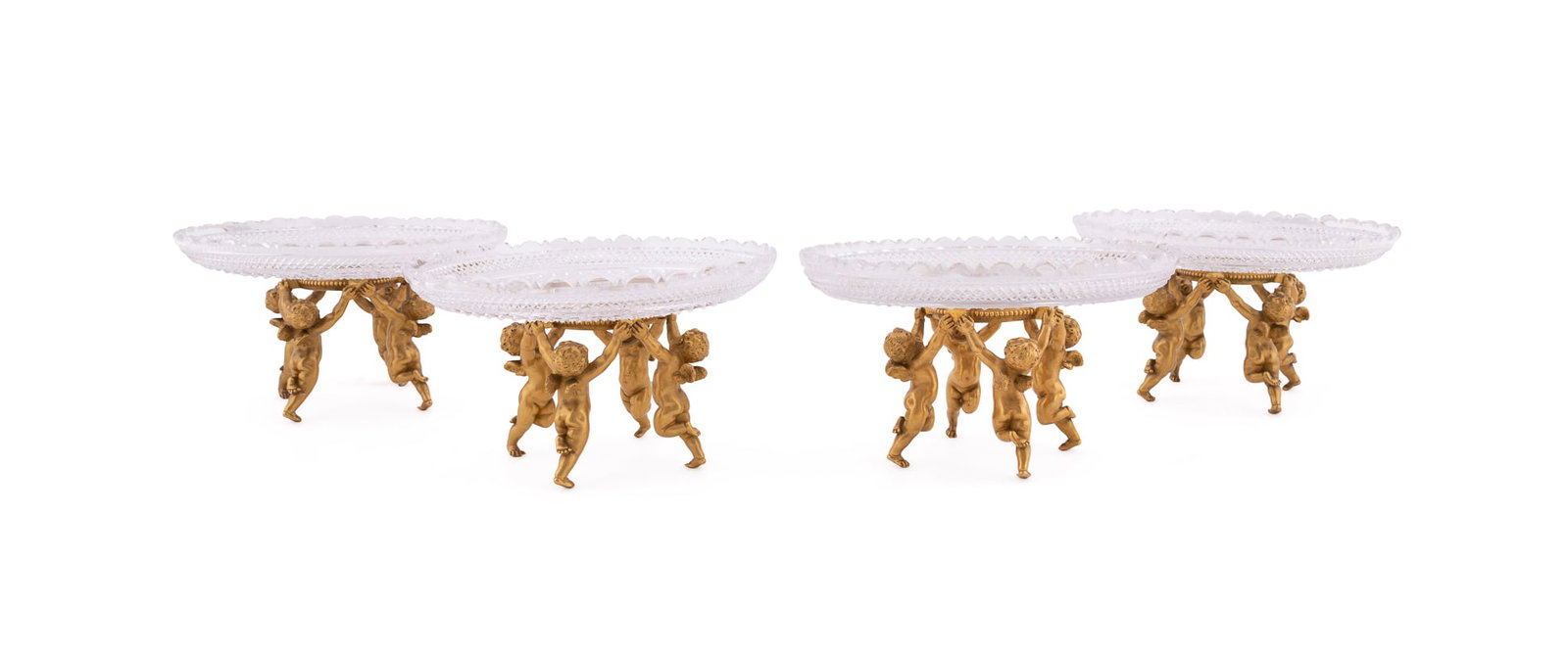 Baccarat, Four Ormolu & Crystal Putti Tazzas (1 of 13)
