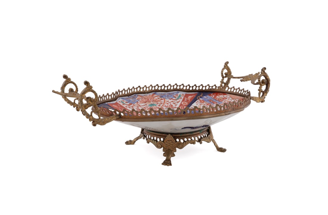 Bronze Mounted Imari Lobed Fan Motif Dish (1 of 6)