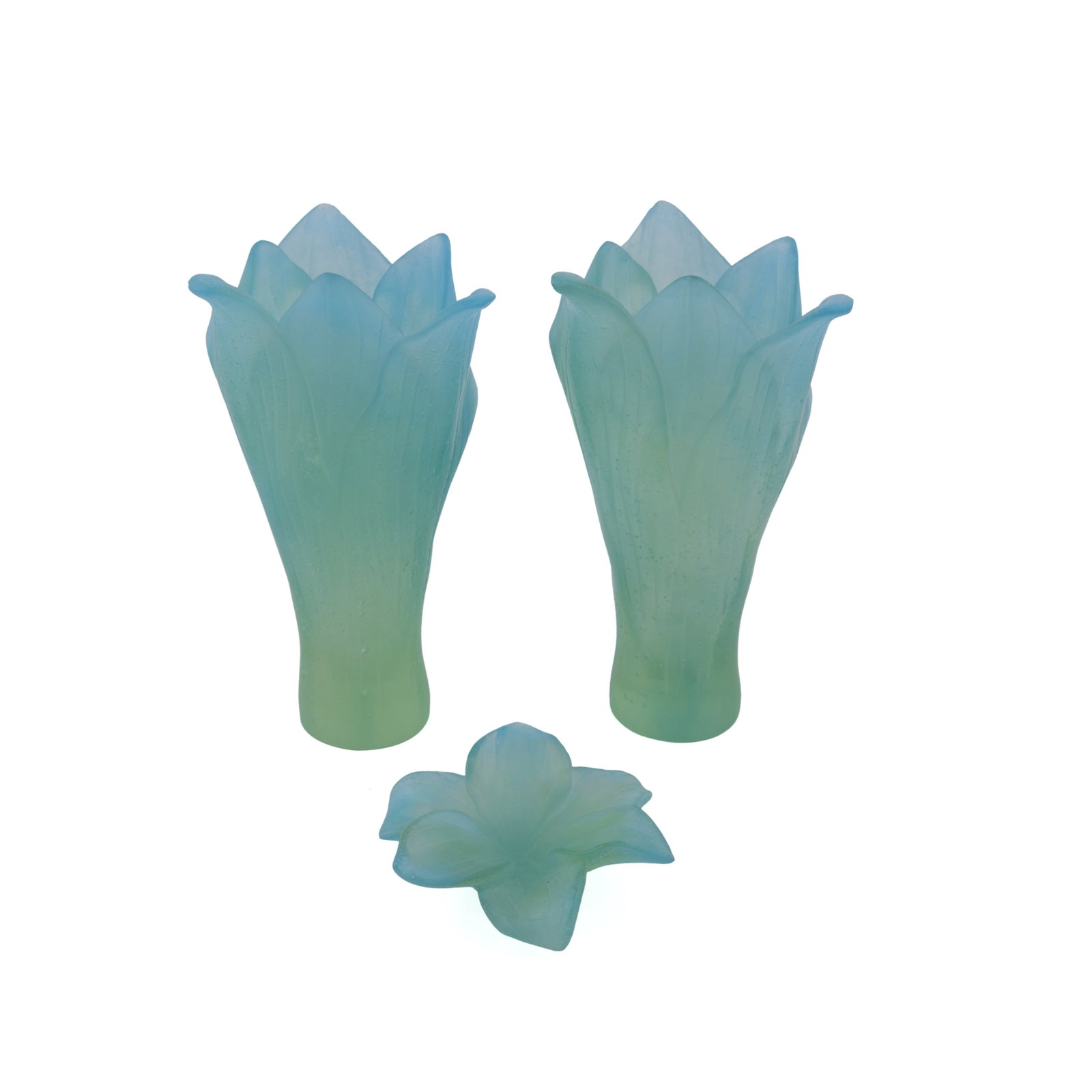 Daum, 3PC "Amaryliss" Blue & Green Collection (1 of 1)