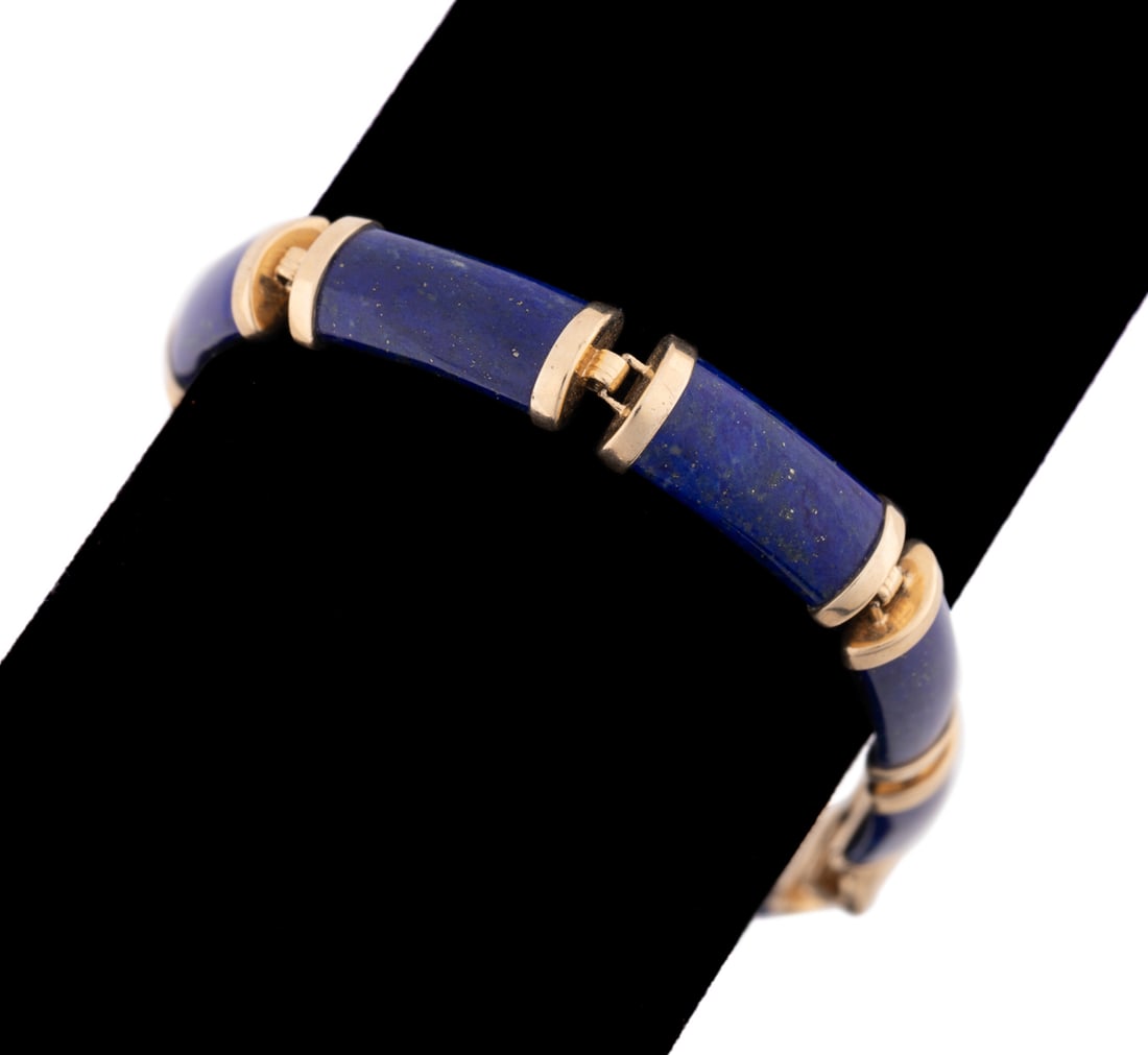 Lapis Lazuli 14k Yellow Gold Link Bracelet (1 of 5)
