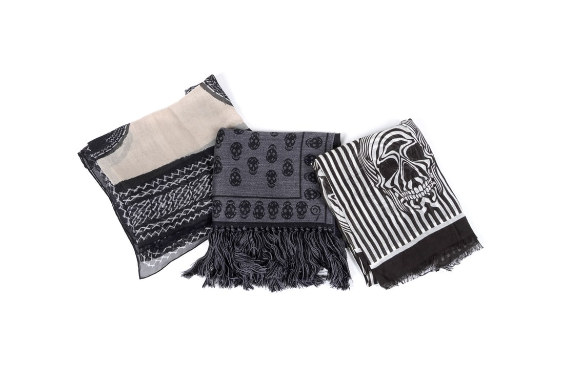 Alexander McQueen, 3 Scarves, 2 Silk 1 Wool (1 of 19)
