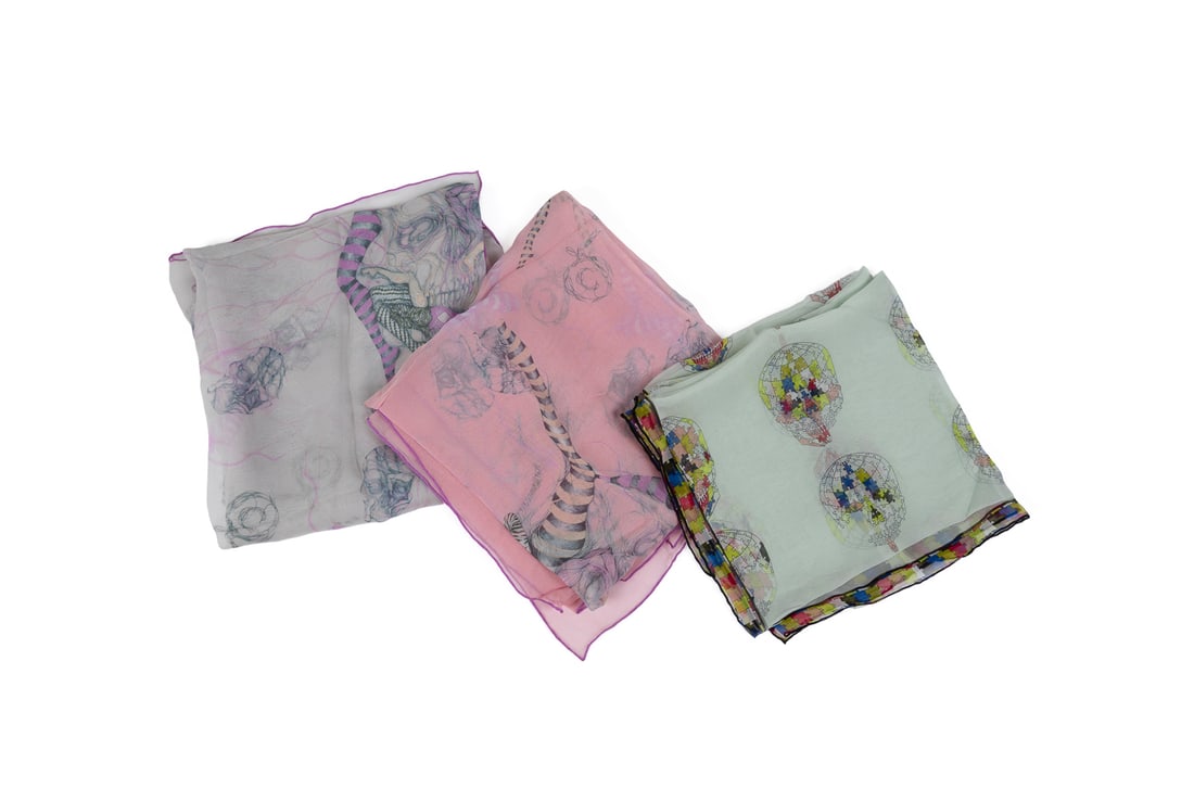 Alexander McQueen, Three Silk Skull Scarves (1 of 17)