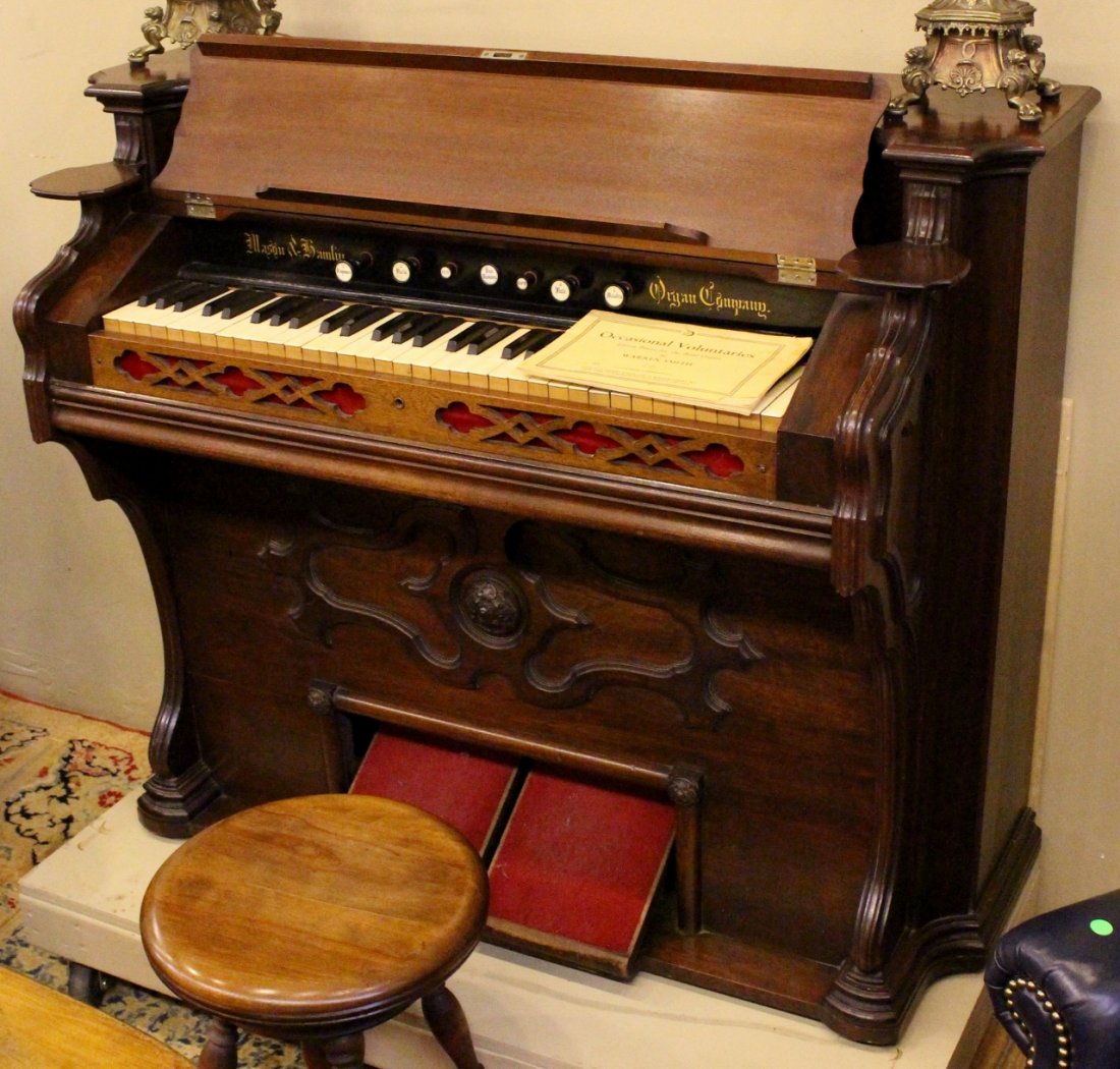 Mason & Hamlin Pump Organ with Stool: With Stool.