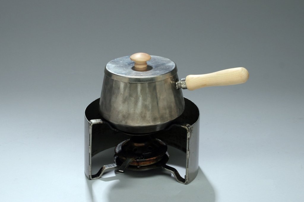 "Dante's" Silver Fondue Pot: With Stand and Burner.