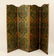 Continental Polychromed Leather 4 Panel Screen