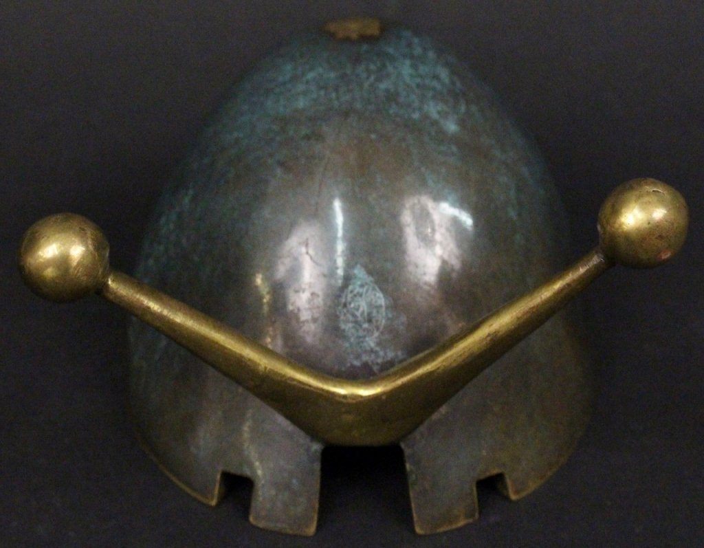 Maurice Ascalon for Pal Bell, Israel Snail Ashtray: Maurice Ascalon (Israeli 1913–2003) for Pal-Bell Co., Ltd. bronze ash tray (circa 1940) or dish rendered in the form of a snail. Gilt antennae above indentations on edge of dish to rest cigarettes.