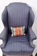 Pair of Blue Upholstered Wing Back Chairs - 4