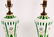 Pair of Floral Decorated and Emerald Glass Cased Lamps - 2