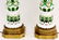 Pair of Floral Decorated and Emerald Glass Cased Lamps - 3